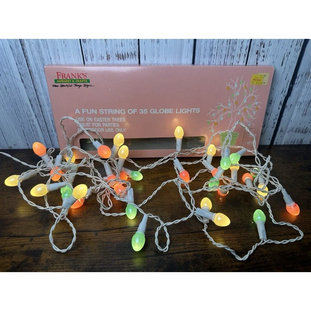 Franks Nursery and Crafts Fun String Globe Lights‎ Easter Tree Colorful Vintage
